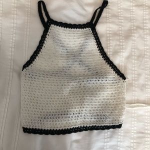 White/ black crop top